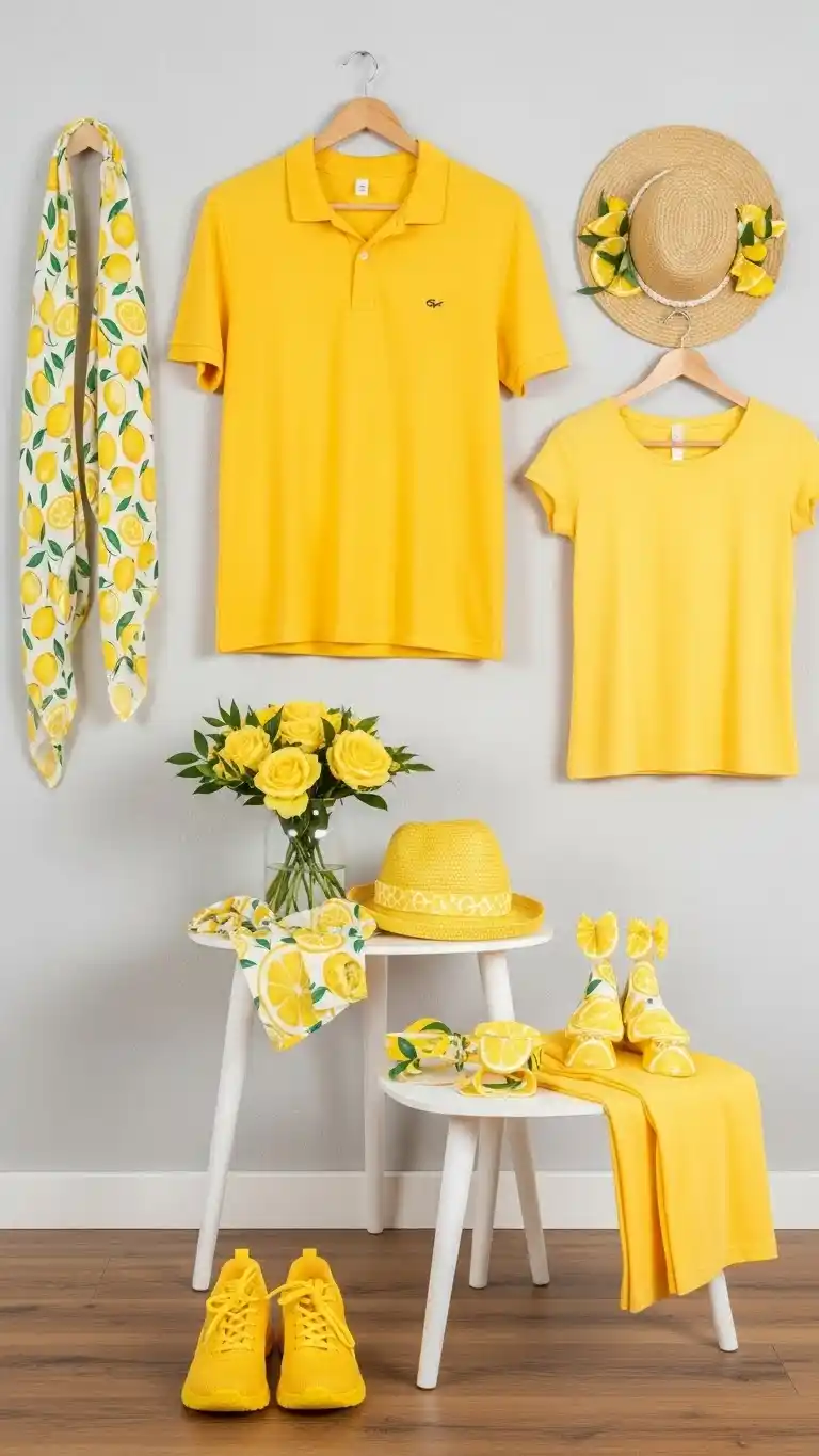 17 Fresh & Fun Citrus Themed Party Inspirations 21 17. Coordinated Citrus Party Outfits or Matching Accessories