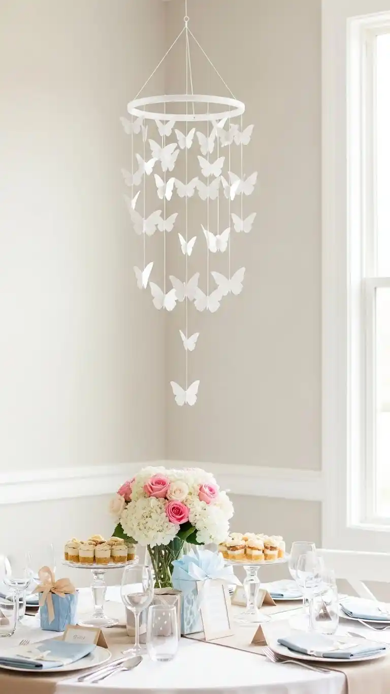 Butterfly Baby Shower Ideas: 21 Sweet & Stylish Looks 22 18. Butterfly Mobile Decoration