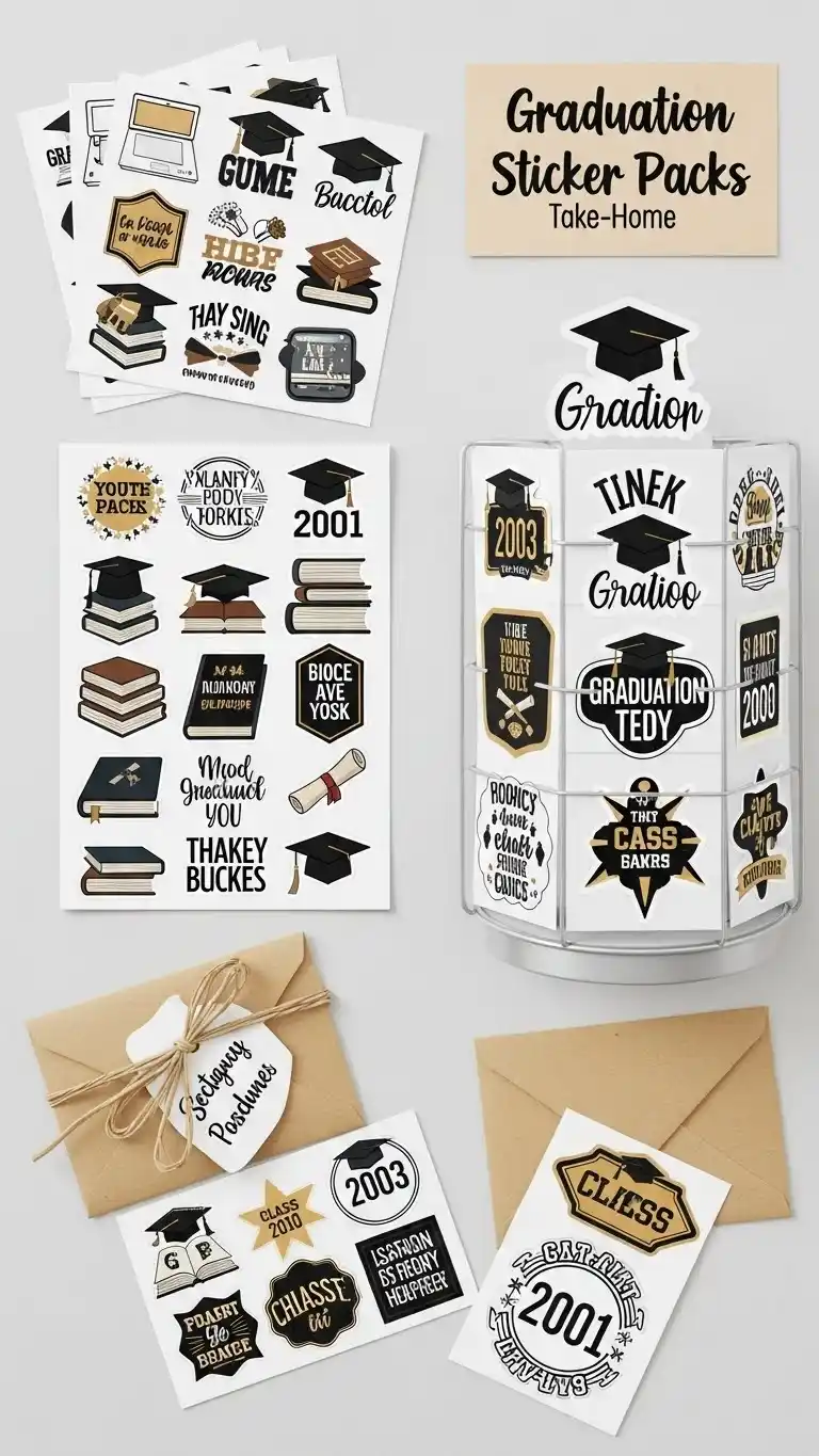 25 Graduation Party Favors for Guests Ideas That Wow Everyone 22 18. Graduation Sticker Packs
