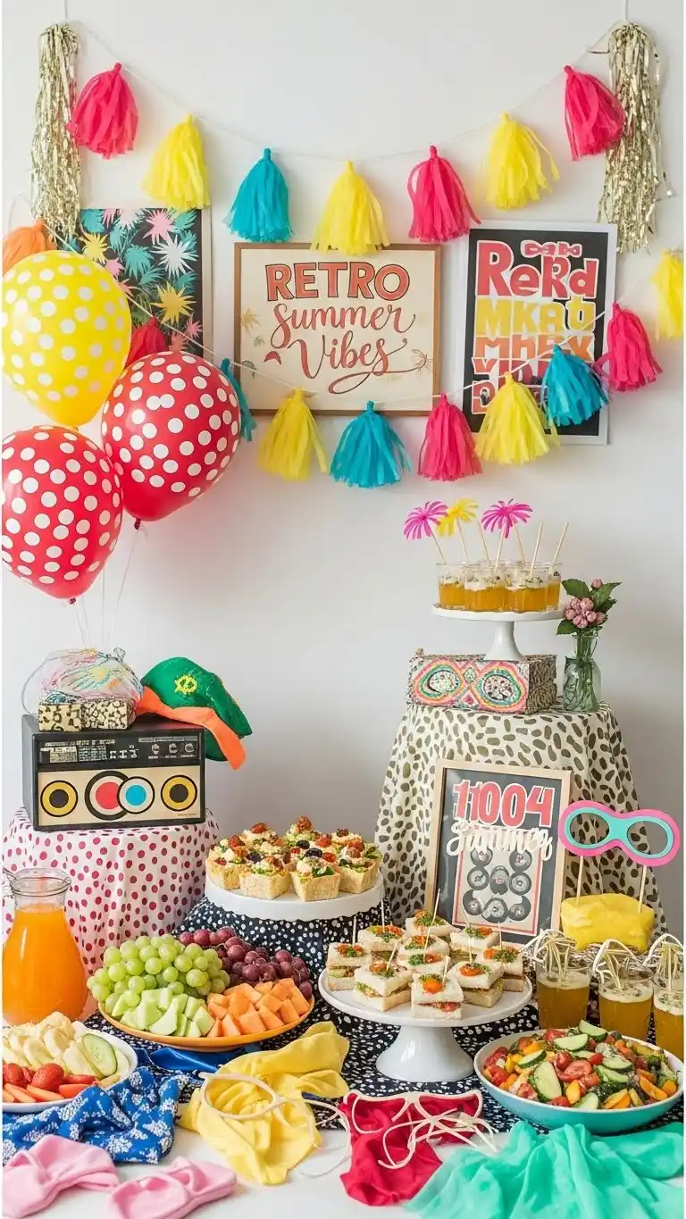 27 Creative Summer Birthday Party Ideas for Adults 22 18. Retro Summer Vibes Party