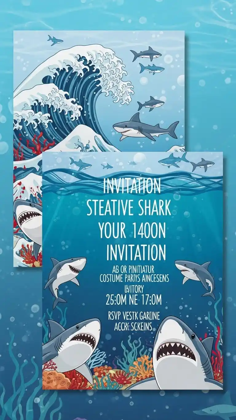 Jaws Party Ideas for a Thrilling Celebration 22 18. Shark-Themed Invitations