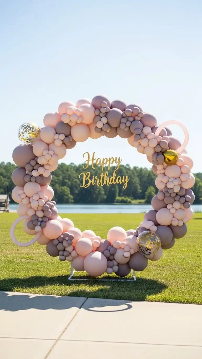 Simple Balloon Decorations for a Chic Celebration 23 19. Balloon Ring Backdrop