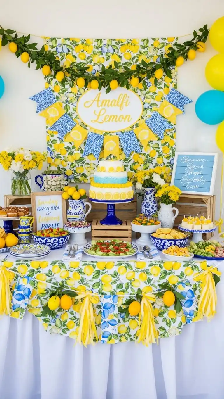 23 Italian Party Theme Decor Ideas That Wow Guests 6 2. Amalfi Lemon-Inspired Party Theme