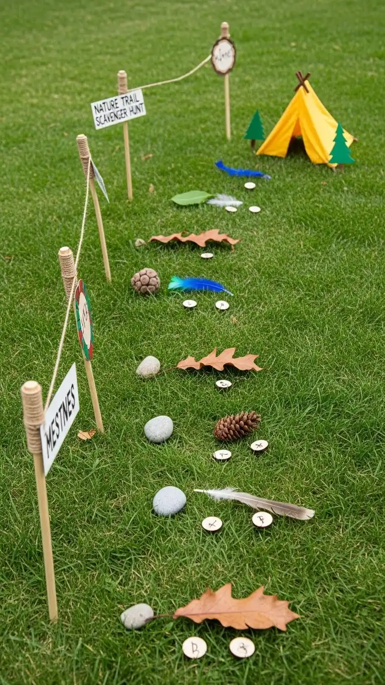 Camping Themed Birthday Party Ideas for Outdoor Fun 6 2. DIY Nature Trail Scavenger Hunt