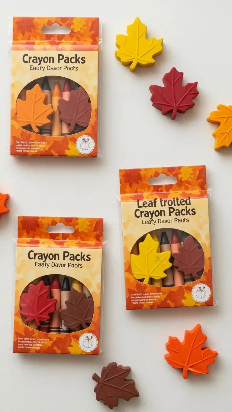 Fall Party Favors for Kids They’ll Absolutely Love 6 2. Leaf-Shaped Crayon Packs