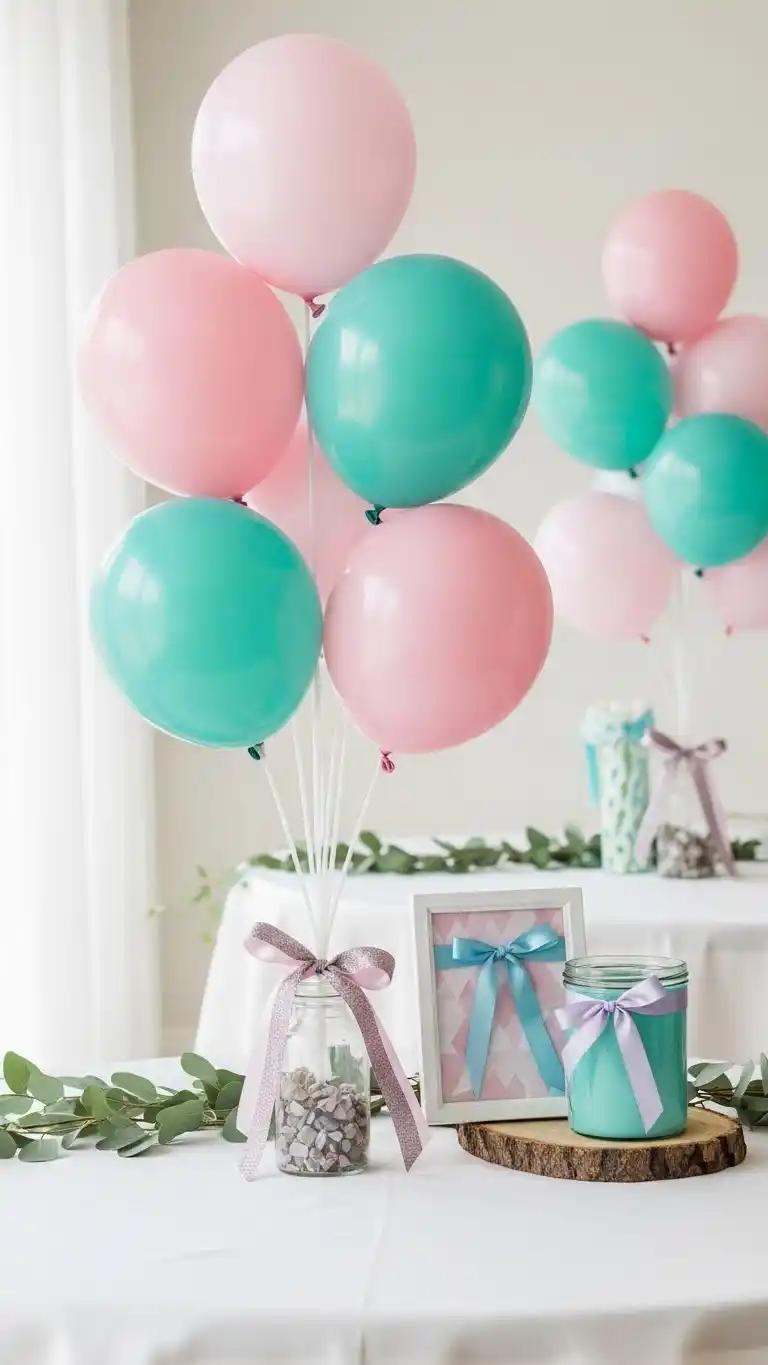 Simple Balloon Decorations for a Chic Celebration 6 2. Mini Tabletop Balloon Centerpieces