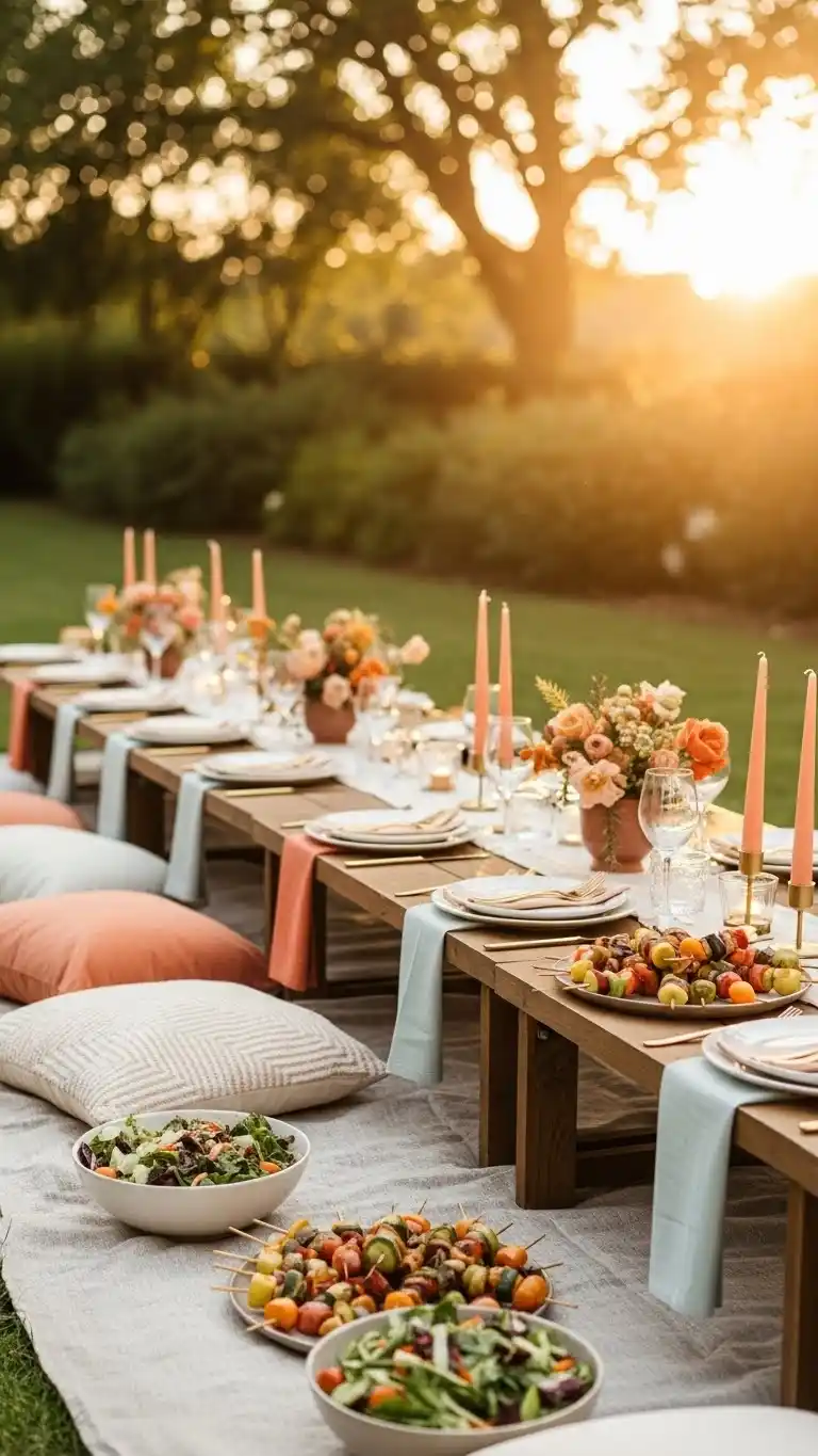 27 Creative Summer Birthday Party Ideas for Adults 6 2. Sunset-Themed Garden Gathering