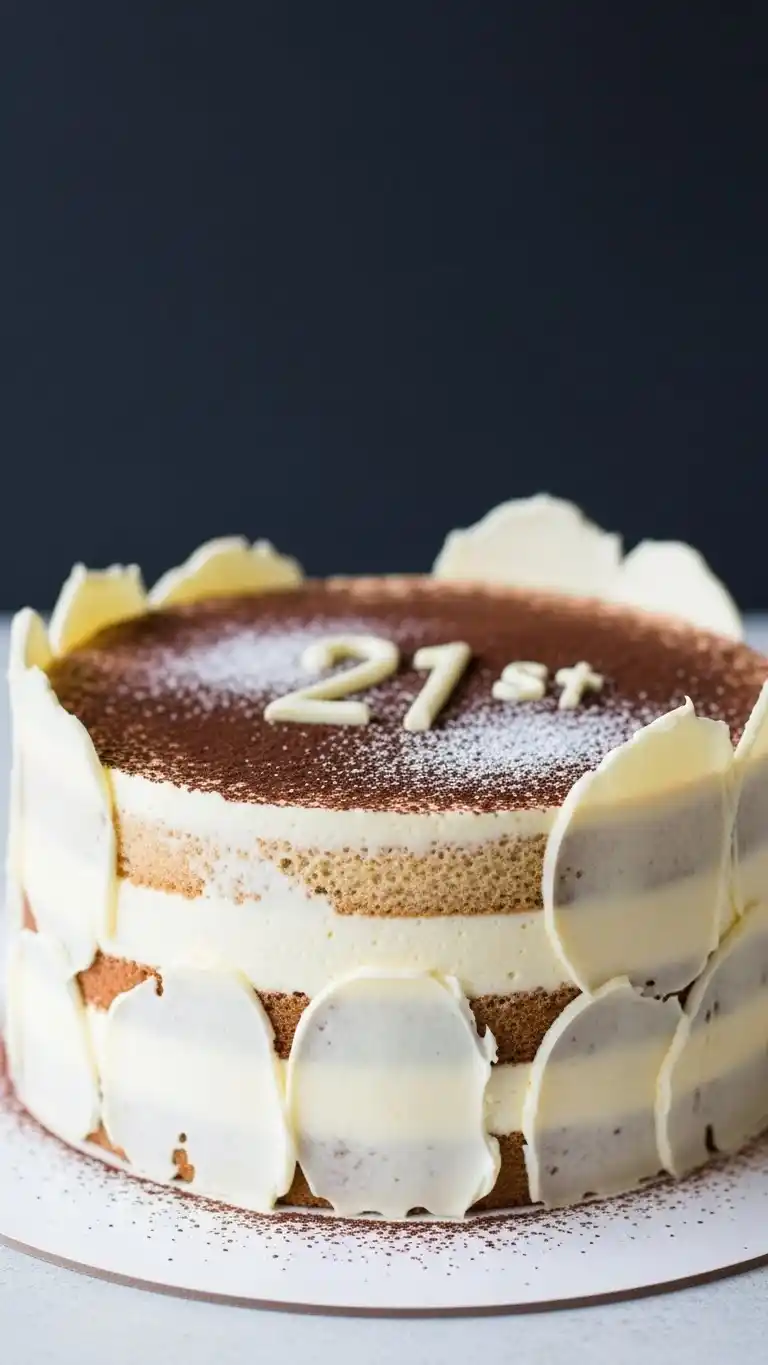 21st Birthday Party Cakes: 25 Fun & Stylish Ideas 24 20. Tiramisu-Inspired Cake with Soft Creamy Layers