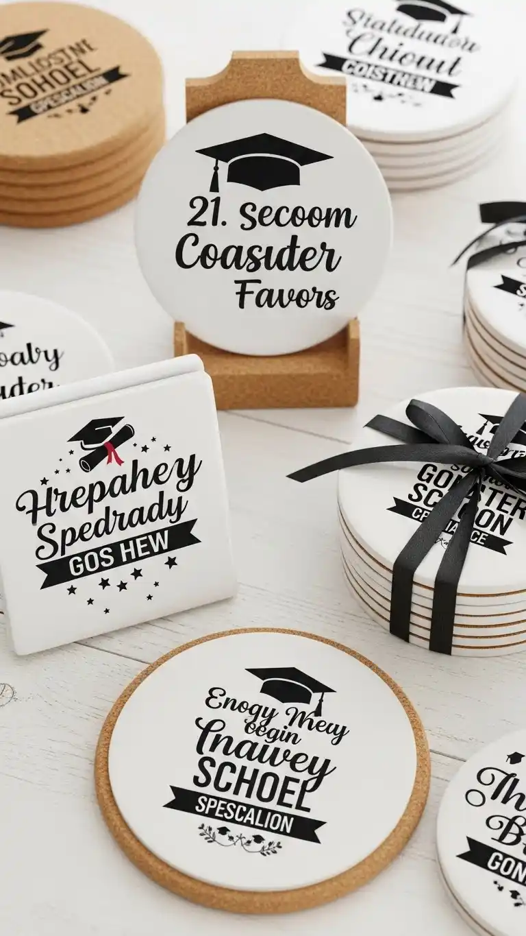 25 Graduation Party Favors for Guests Ideas That Wow Everyone 25 21. Custom Coaster Favors