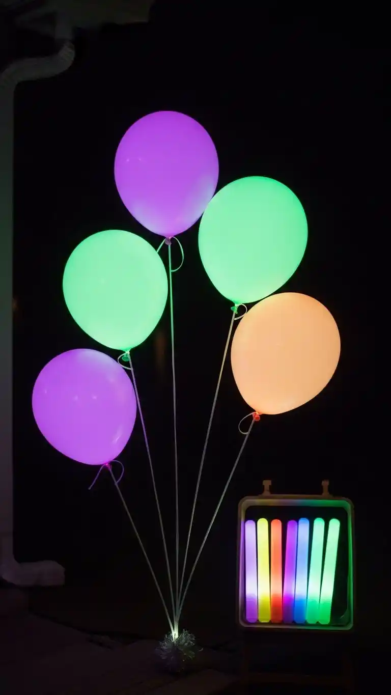 Simple Balloon Decorations for a Chic Celebration 27 23. Glow-in-the-Dark Balloons