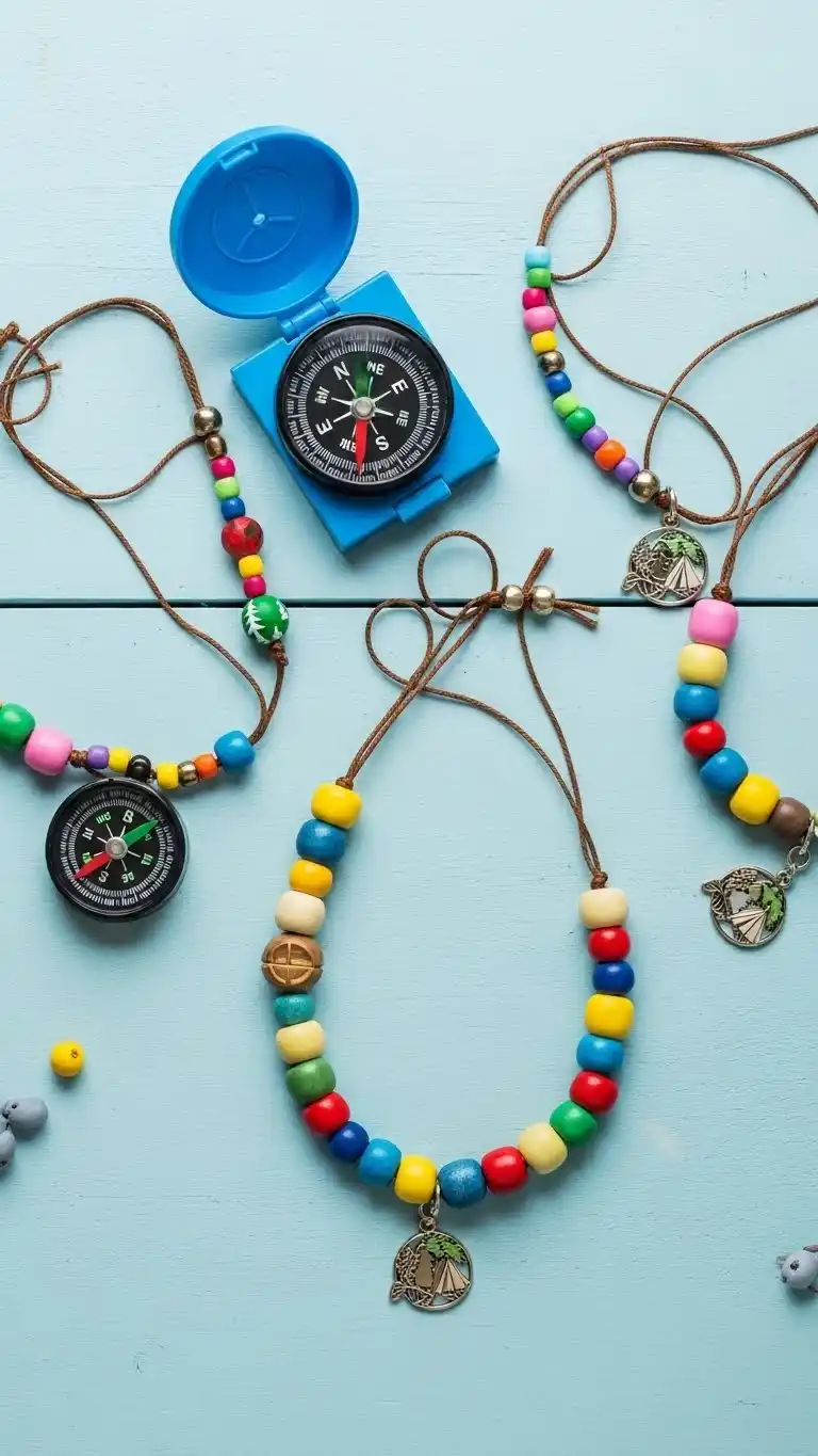 Camping Themed Birthday Party Ideas for Outdoor Fun 27 23. Handmade Compass Necklace Craft