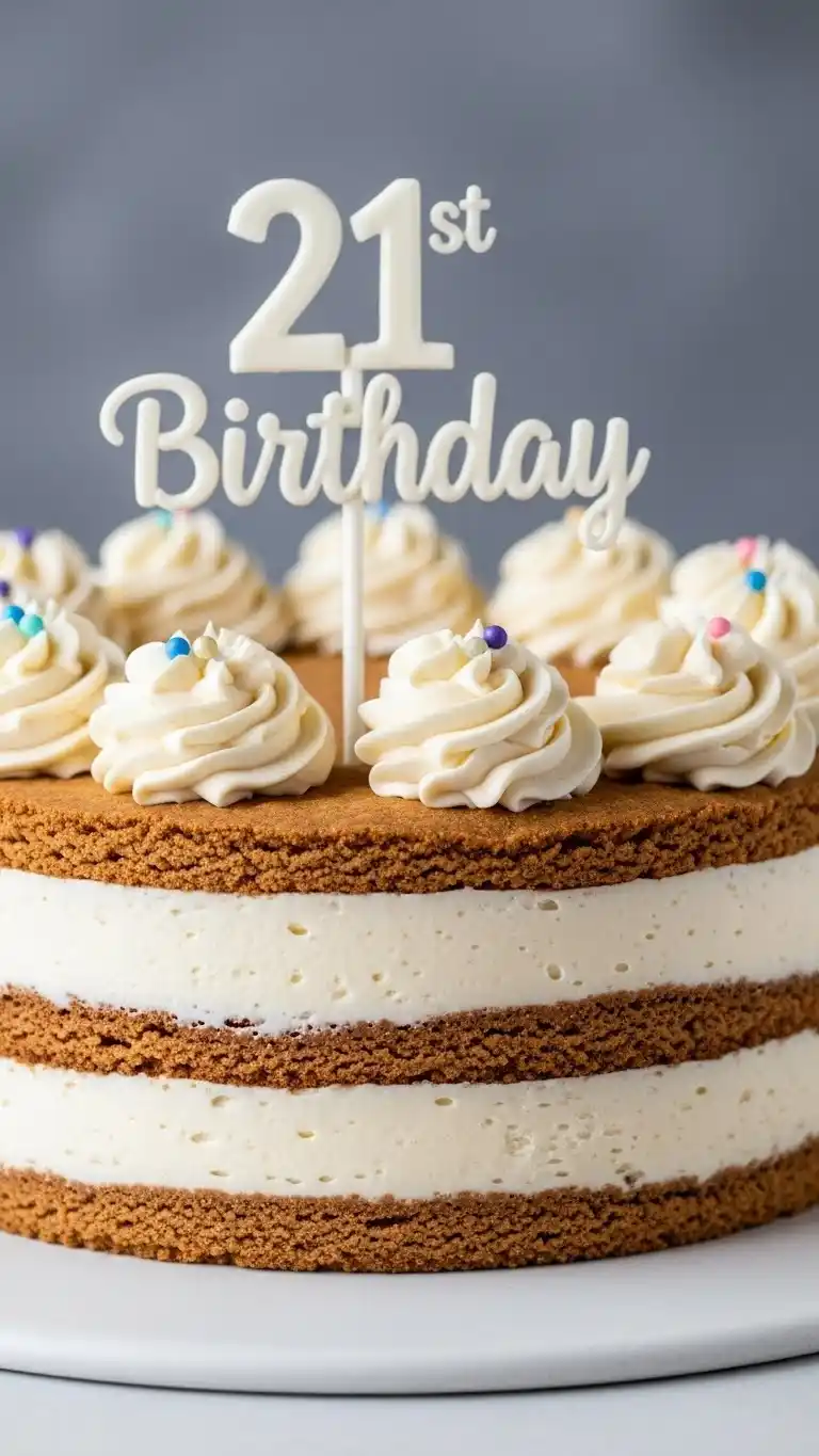 21st Birthday Party Cakes: 25 Fun & Stylish Ideas 28 24. Cookie-Crust Cake with Layered Textures