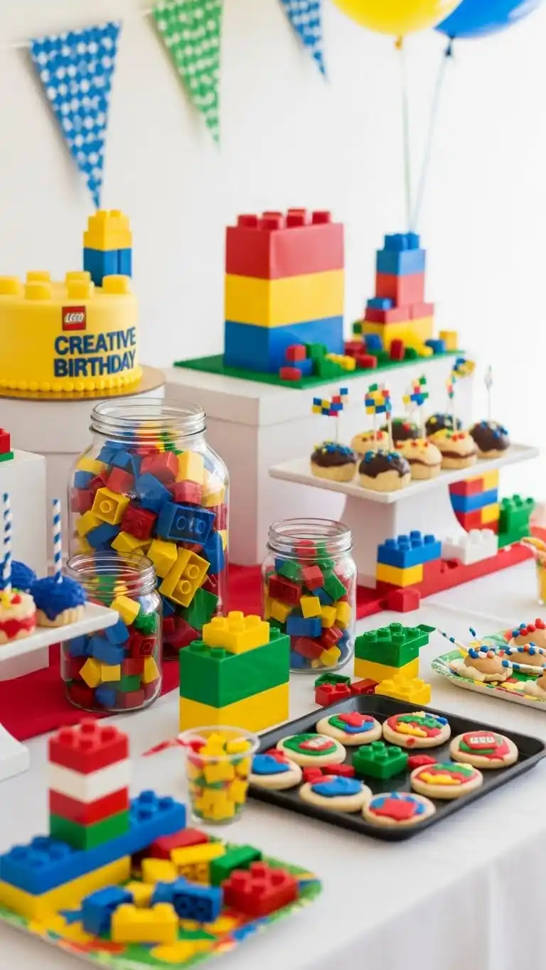 Birthday Table Ideas for a Memorable Celebration 28 24. Lego Creative Builder Table