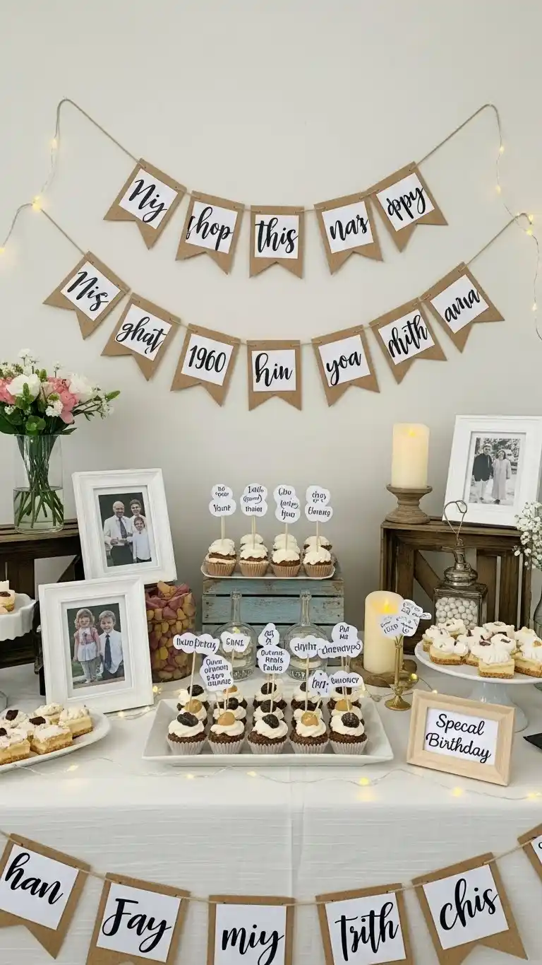 Birthday Table Ideas for a Memorable Celebration 31 27. DIY Photo Memory Birthday Table