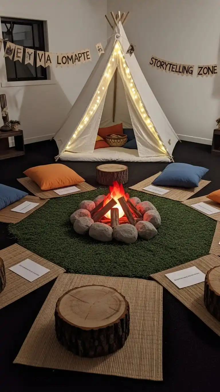 Camping Themed Birthday Party Ideas for Outdoor Fun 7 3. Campfire Storytelling Zone