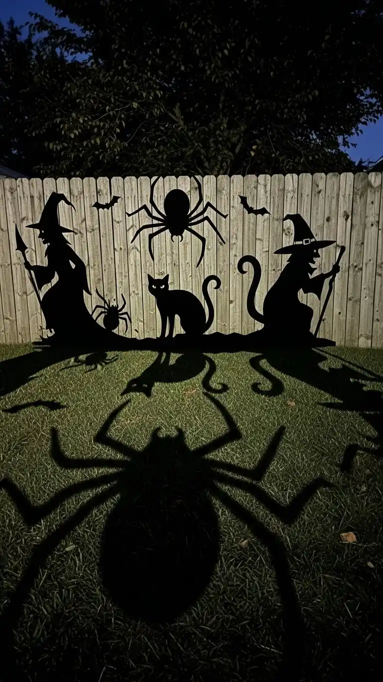 Outdoor Halloween Party Decor: 25 Spooky & Stylish Ideas 7 3. Creepy Crawling Fence Silhouettes