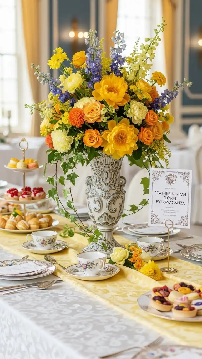 Bridgerton Party Theme Ideas for a Regal Celebration 7 3. Featherington Floral Extravaganza