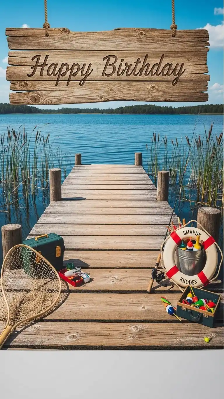 Fishing Birthday Party Ideas for Outdoor Fun 7 3. Fishing Themed Photo Booth with Props