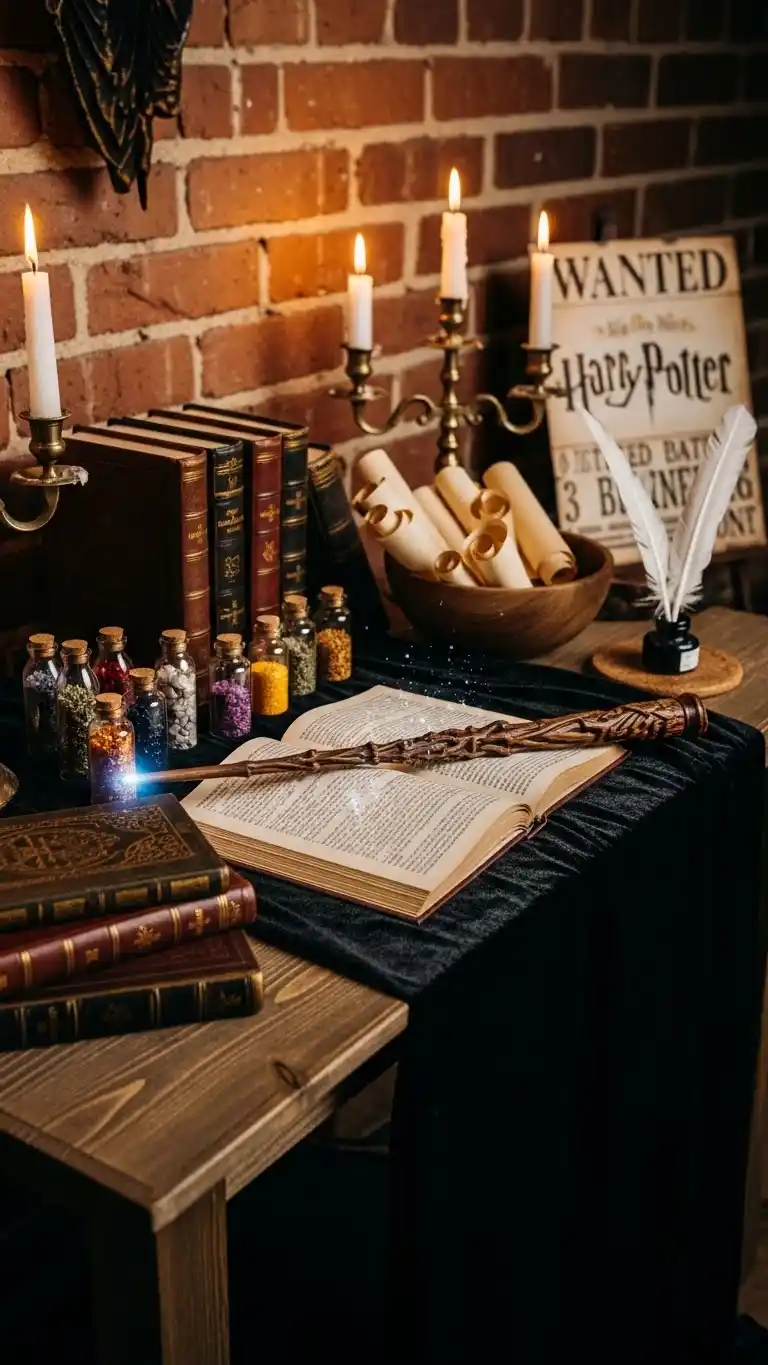 17 Harry Potter Birthday Party Ideas for Adults That Wow 7 3. Set Up a Spell-Casting Activity Station
