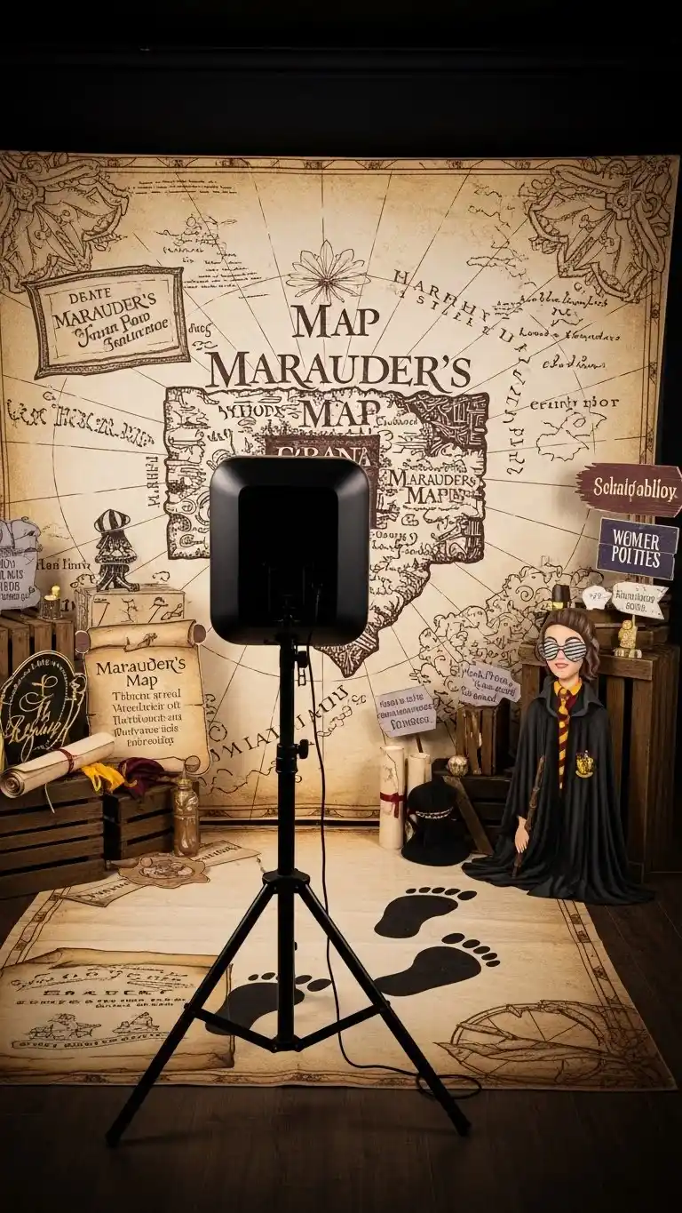 17 Harry Potter Birthday Party Ideas for Adults That Wow 8 4. Build a Marauder’s Map Photo Booth