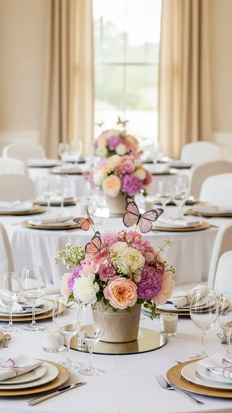 Butterfly Baby Shower Ideas: 21 Sweet & Stylish Looks 8 4. Floral Butterfly Centerpieces