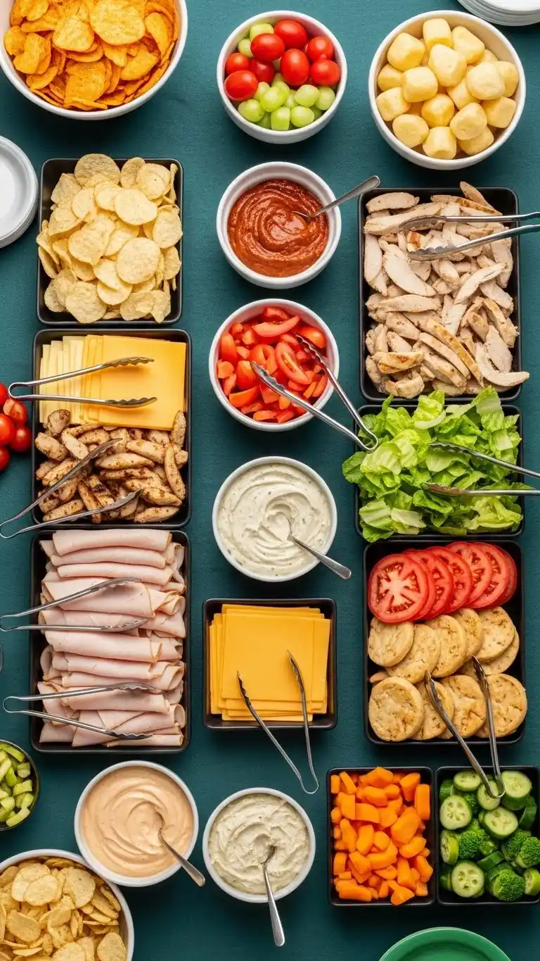 Score Big with These 23 Football Party Ideas 8 4. Mini Sandwich Bar with Fresh Ingredients