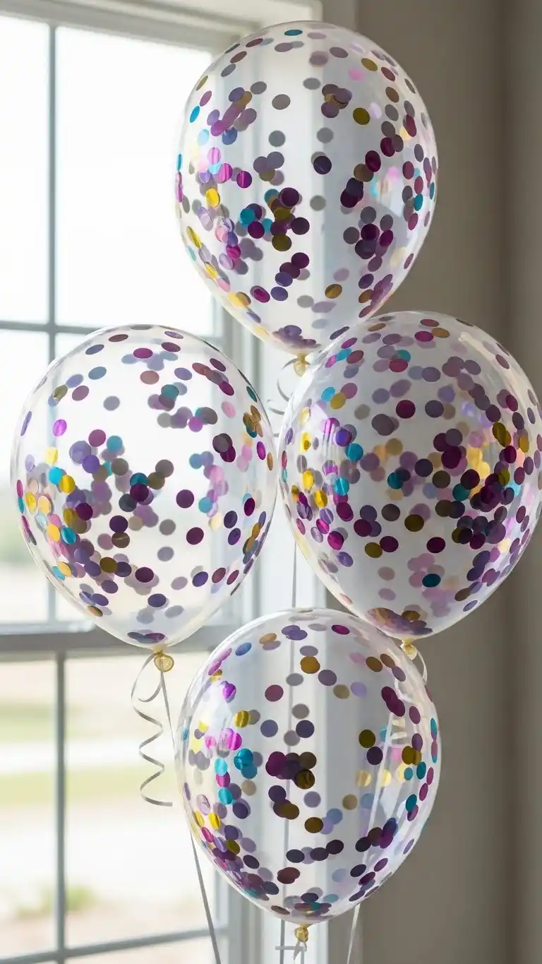 Simple Balloon Decorations for a Chic Celebration 9 5. Confetti-Filled Balloons