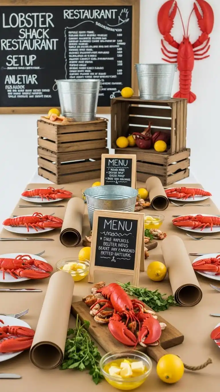 Seafood Boil Party Themes for Every Occasion 9 5. Lobster Shack Restaurant Setup
