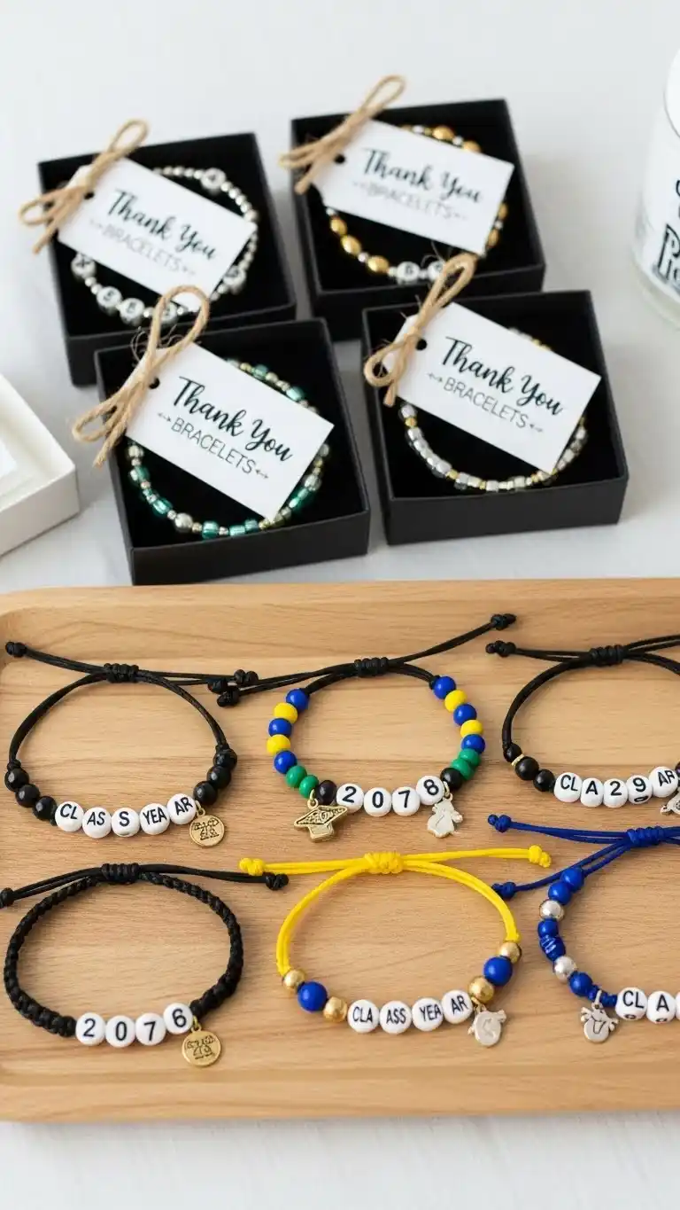 25 Graduation Party Favors for Guests Ideas That Wow Everyone 10 6. Class Year Bracelets