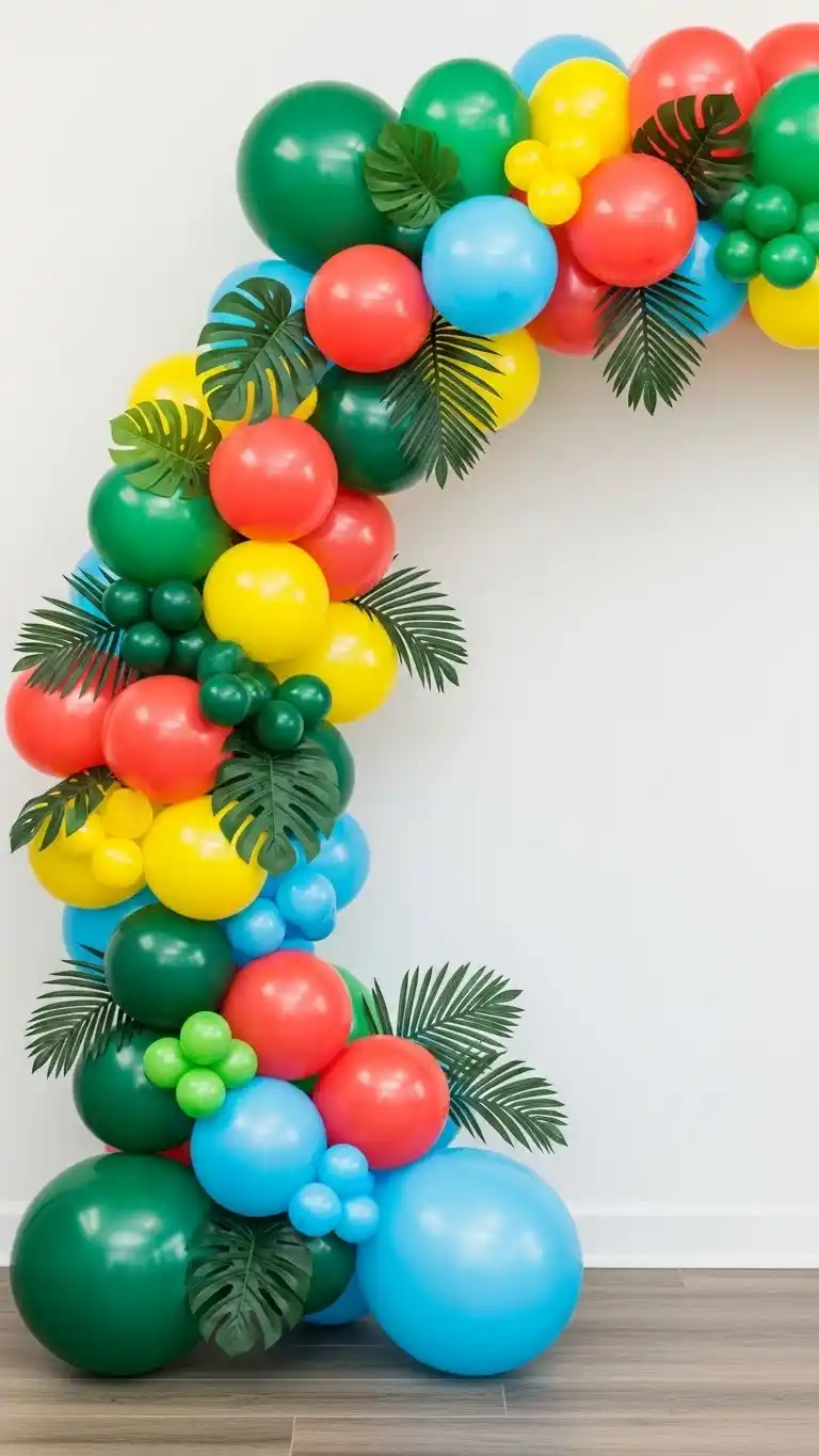 Planning a Luau? 21 DIY Luau Party Ideas That Feel Truly Tropical 10 6. Tropical Balloon Garland