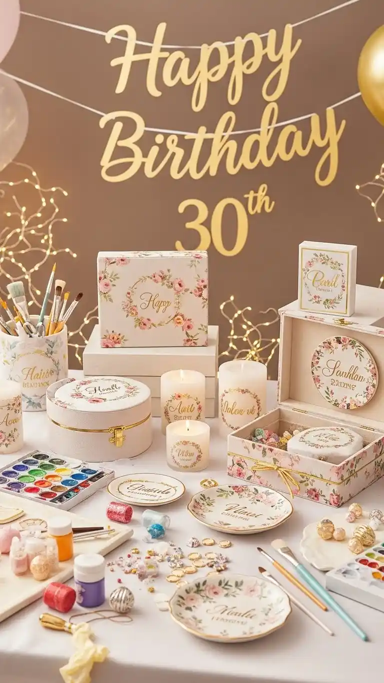 19 Chic & Fun 30th Birthday Party Ideas for Women 11 7. Art & Craft Party With Personalized Keepsakes