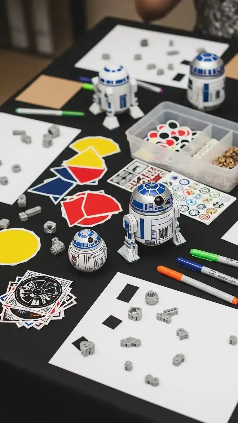 21 Star Wars Birthday Party Ideas for Adults That Wow 11 7. DIY Droid-Building Craft Station