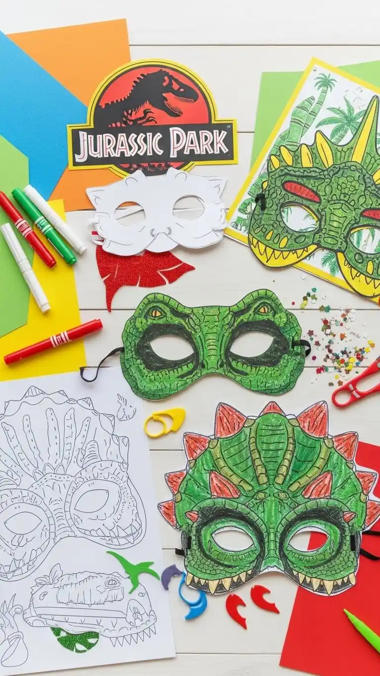 Jurassic Park Party: 21 Fun Ideas to Bring Dinosaurs to Life 11 7. Dinosaur Mask Crafting