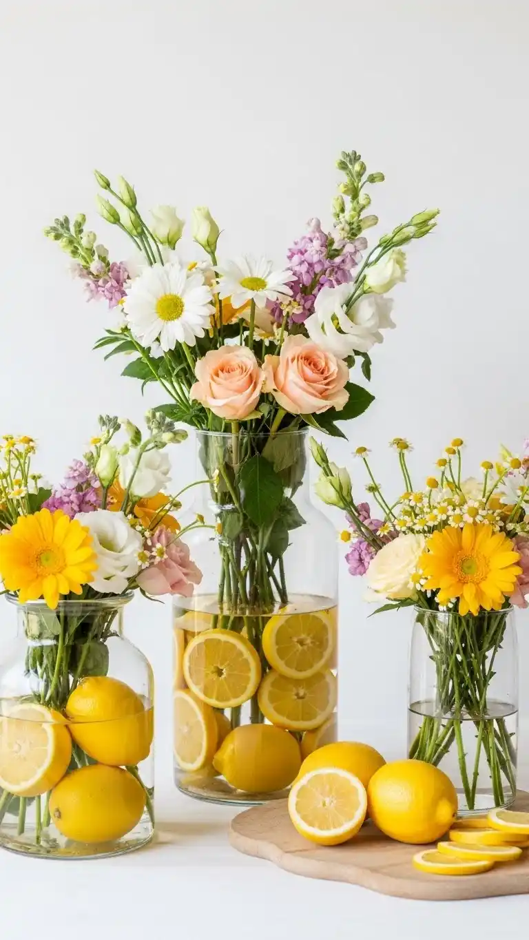 17 Fresh & Fun Citrus Themed Party Inspirations 11 7. Lemon-Infused Floral Arrangements with Seasonal Blooms
