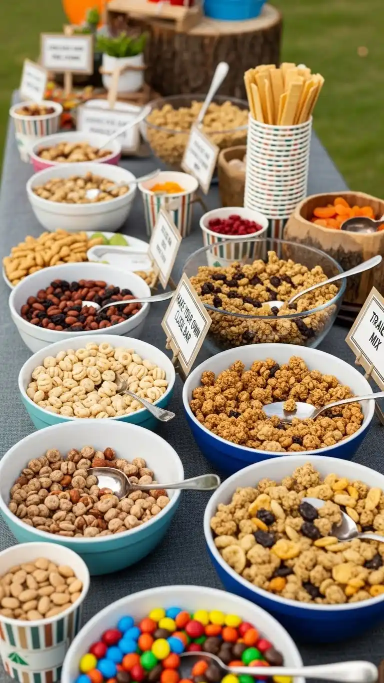 Camping Themed Birthday Party Ideas for Outdoor Fun 11 7. Make-Your-Own Trail Mix Bar