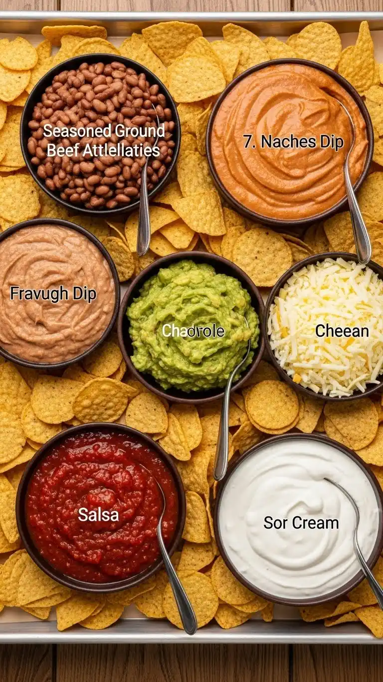 Score Big with These 23 Football Party Ideas 11 7. Nacho Platter with Multiple Dip Choices