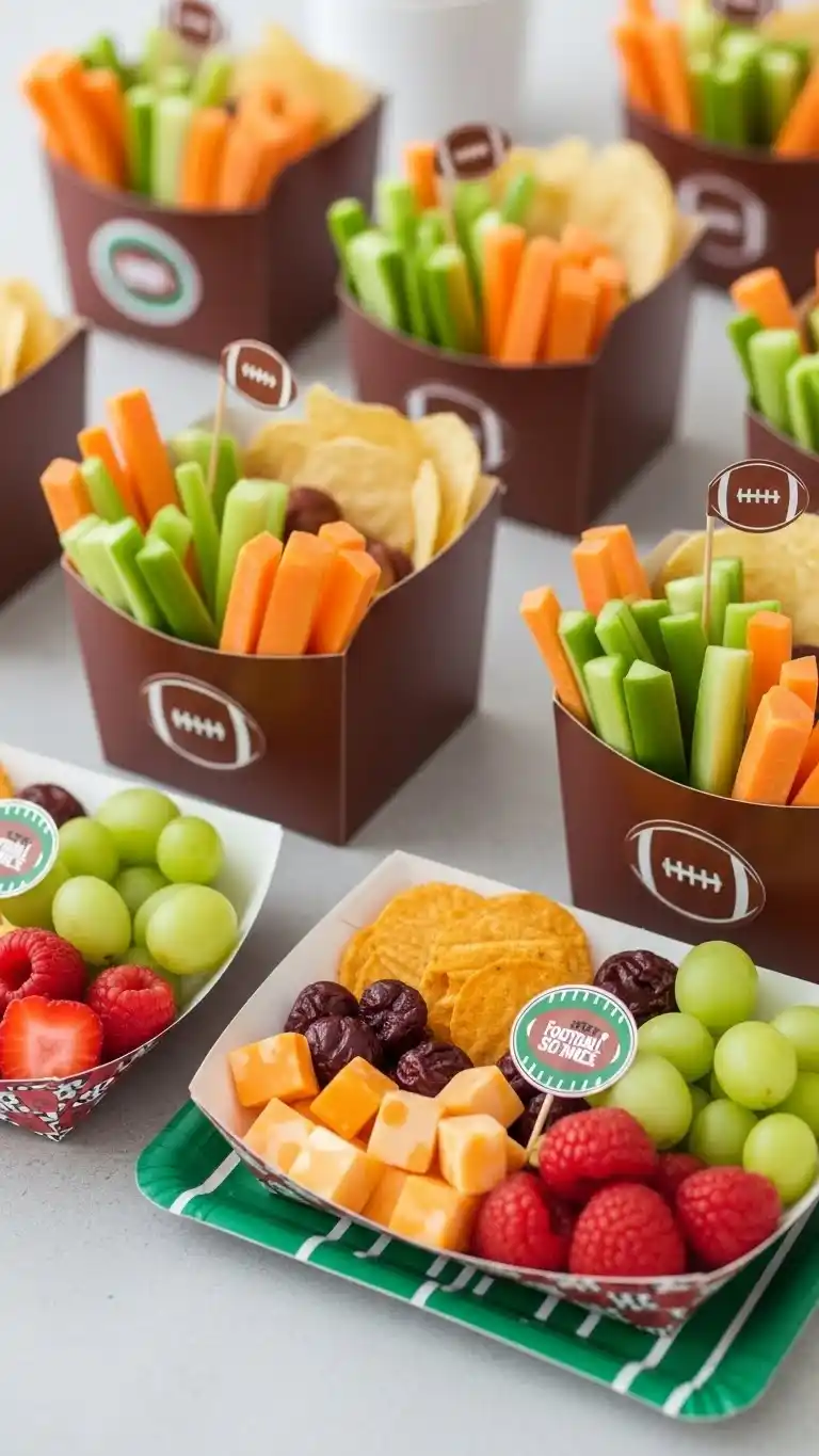 Score Big with These 23 Football Party Ideas 12 8. DIY Football Snack Boxes