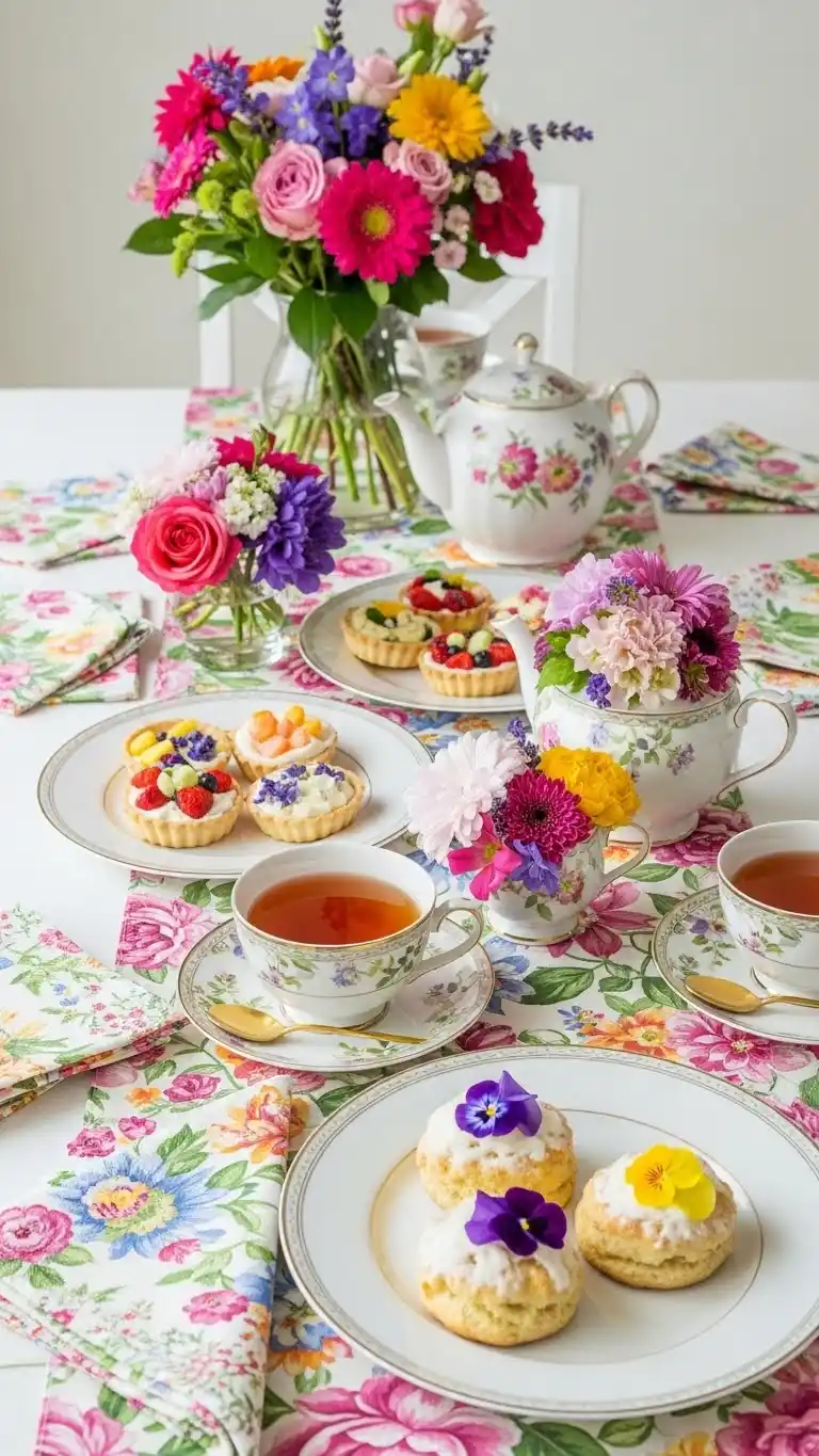 Elegant Tea Party Ideas for Adults on a Budget 12 8. Floral Fantasy Tea Party