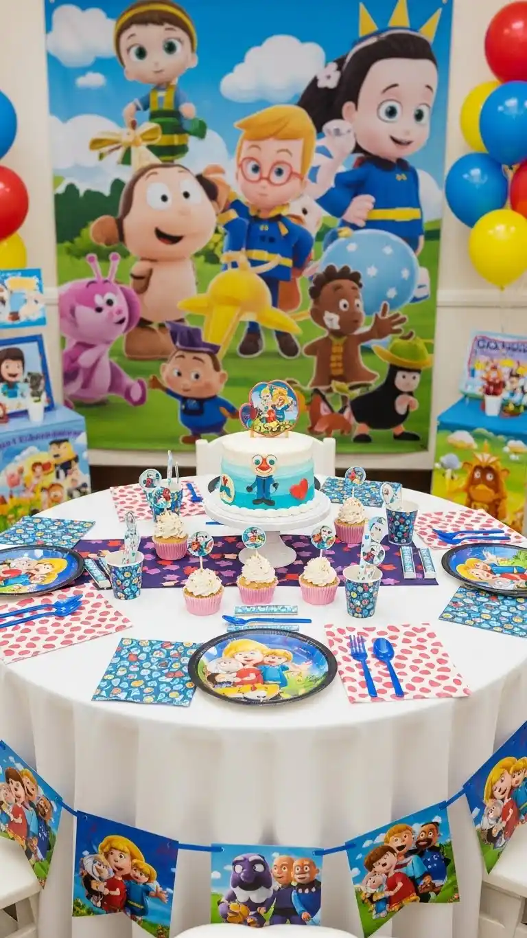 Birthday Table Ideas for a Memorable Celebration 13 9. Cartoon Character Theme Table