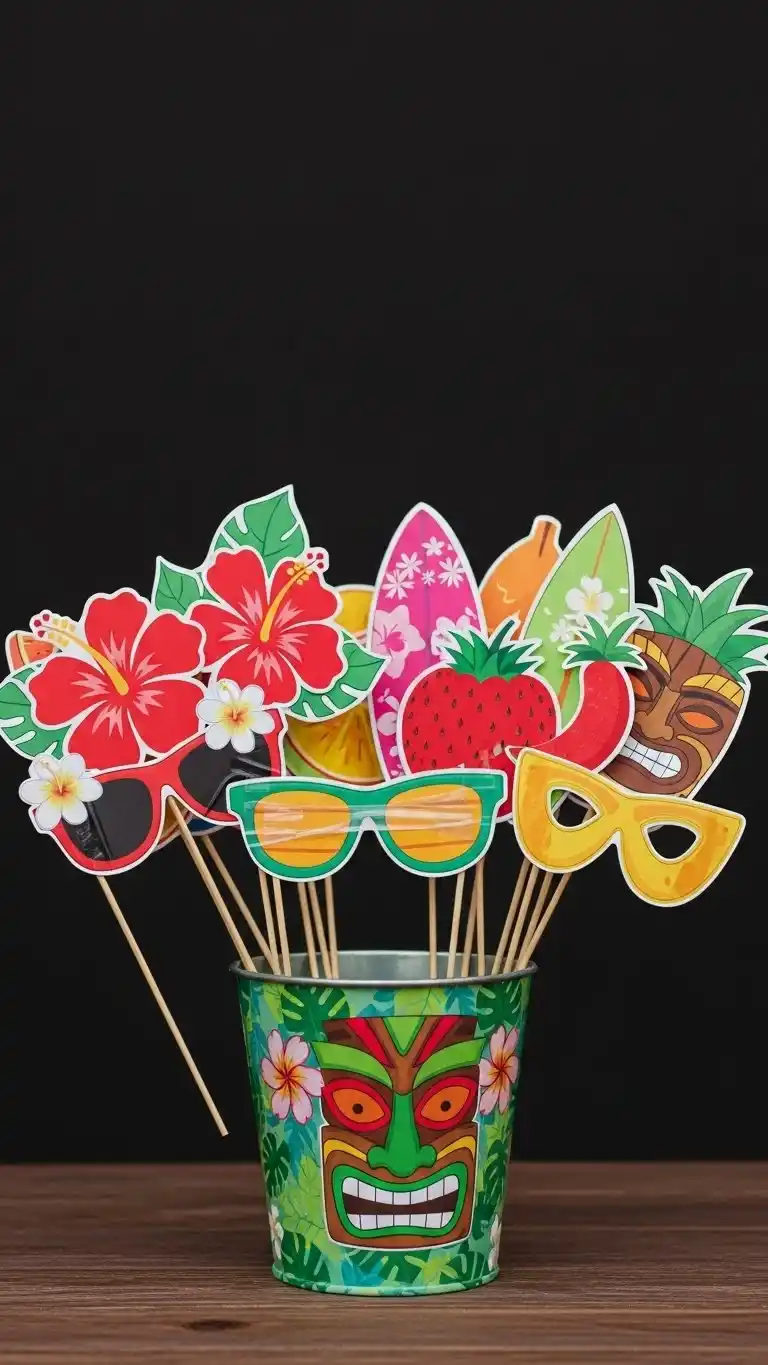 Planning a Luau? 21 DIY Luau Party Ideas That Feel Truly Tropical 13 9. DIY Luau Party Photo Props