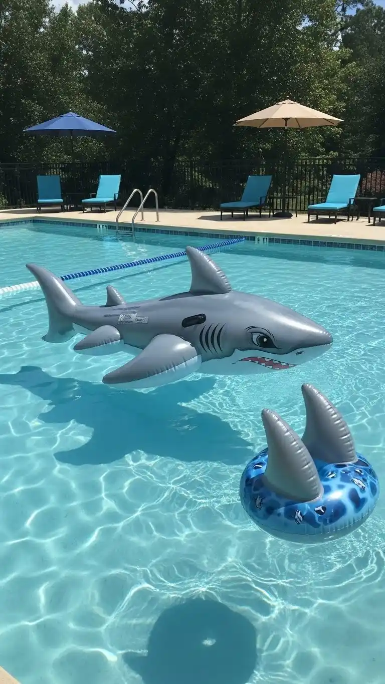 Jaws Party Ideas for a Thrilling Celebration 13 9. Inflatable Shark Pool Float