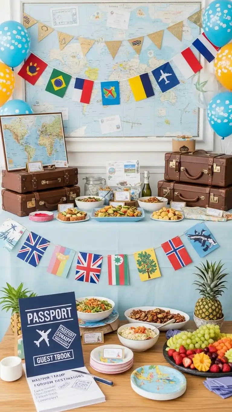 19 Chic & Fun 30th Birthday Party Ideas for Women 13 9. Travel-Themed Celebration Inspired by Dream Destinations