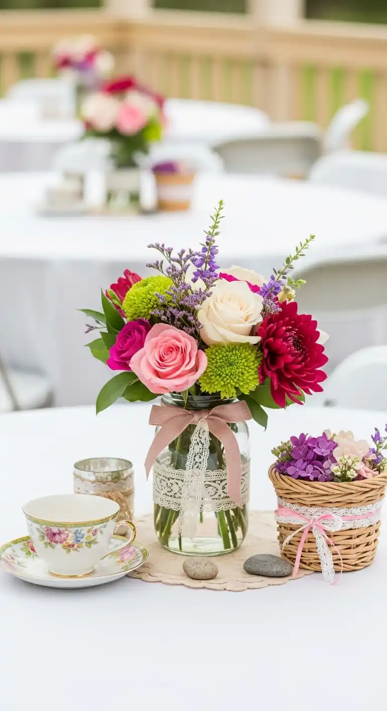 Bridal Shower Decorations That Wow Your Guests 5 1. Floral Centerpieces with a Twist