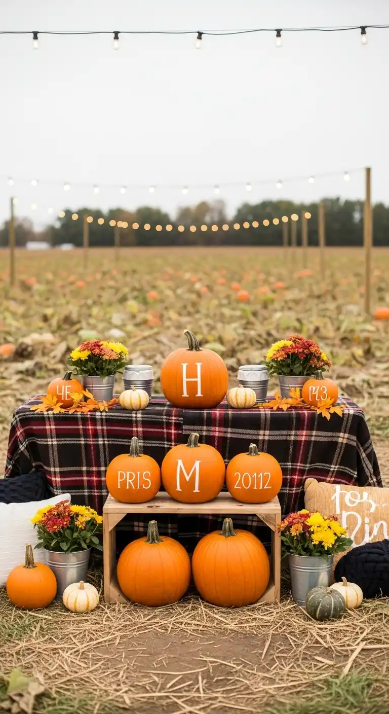 15 Creative Fall Engagement Party Ideas to Try 5 1. Pumpkin Patch Photo Party