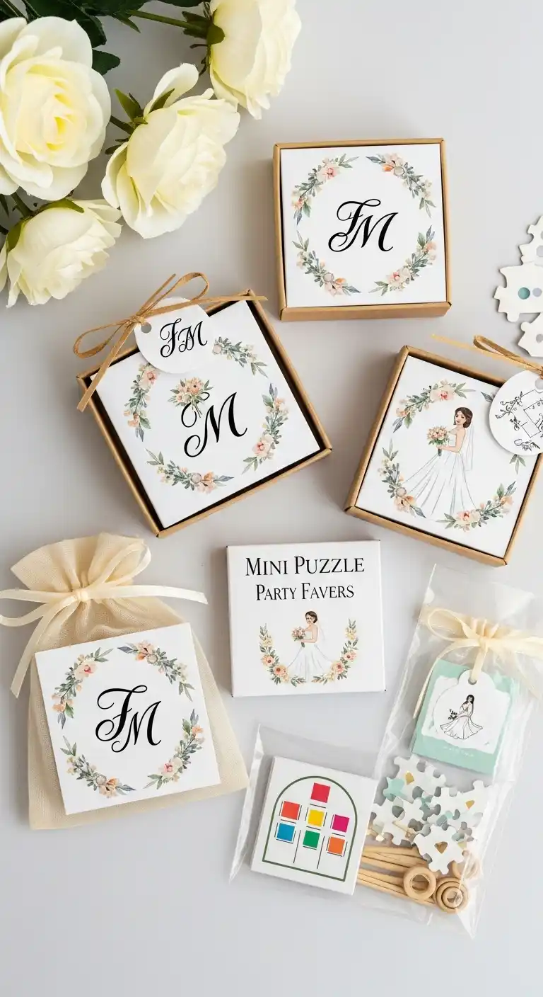 15 Cute Bridal Shower Party Favors to Try 16 12. Mini Puzzle or Game Kits