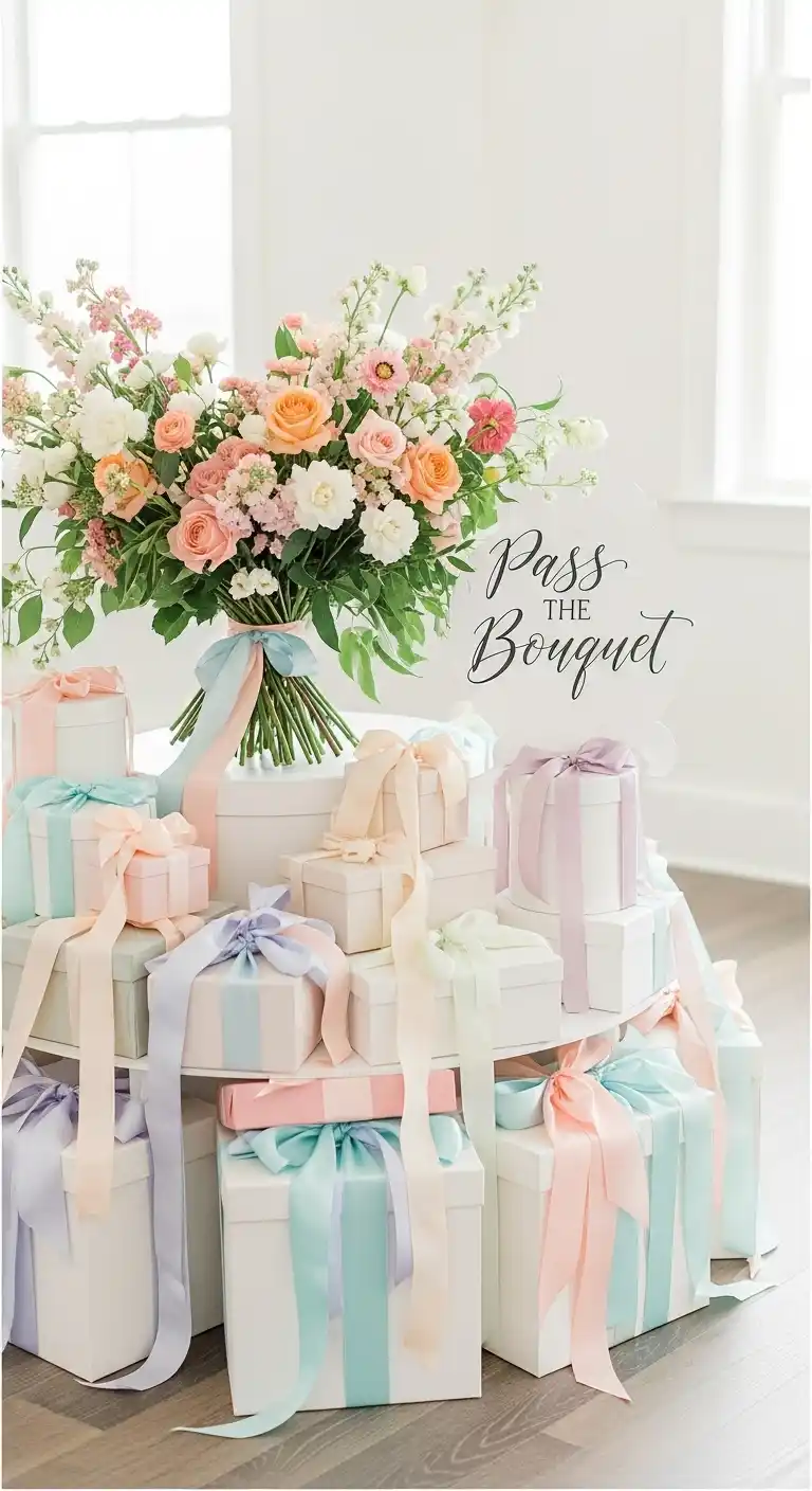 15 Fun Bridal Shower Games to Try This Year 16 12. Pass the Bouquet – Fun Group Activity