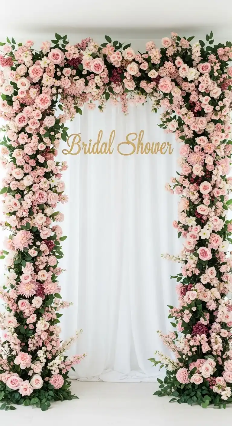Bridal Shower Decorations That Wow Your Guests 16 12. Unique Flower Wall or Garland