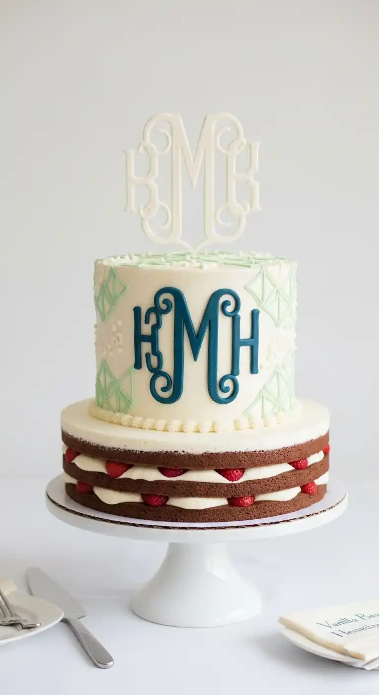 Bridal Shower Cake Ideas: 15 Sweet Inspirations 17 13. Personalized Monogram Cake