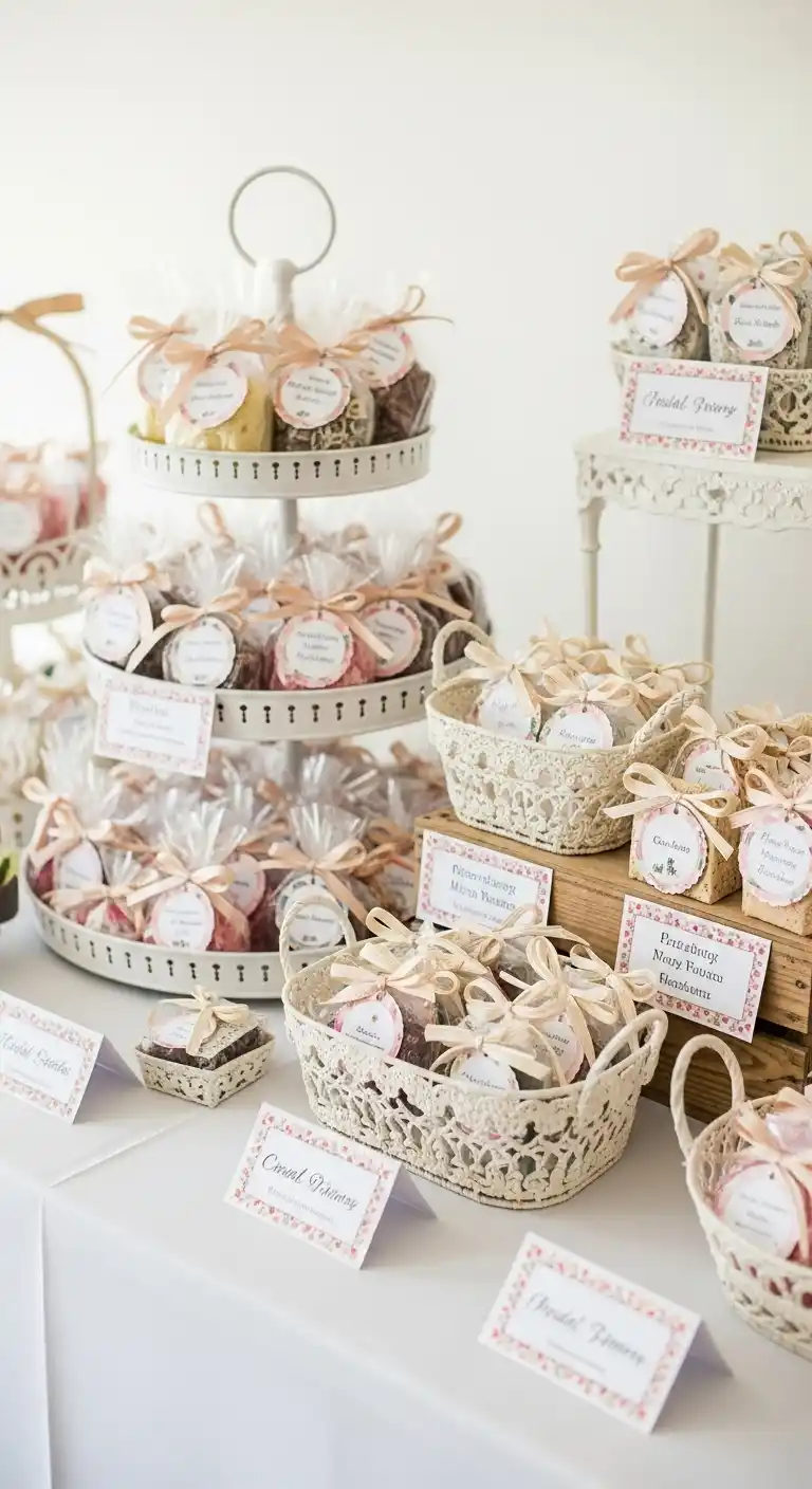 Bridal Shower Decorations That Wow Your Guests 17 13. Personalized Party Favors Display