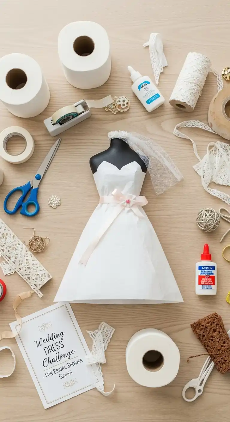 15 Fun Bridal Shower Games to Try This Year 19 15. Build a Wedding Dress Challenge
